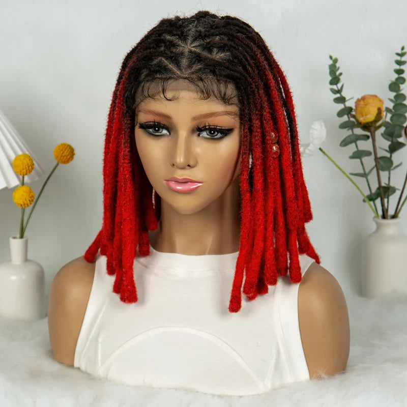 Short Locs Cornrow Braids Wig | Full Lace | Baby Hair | African Inspired