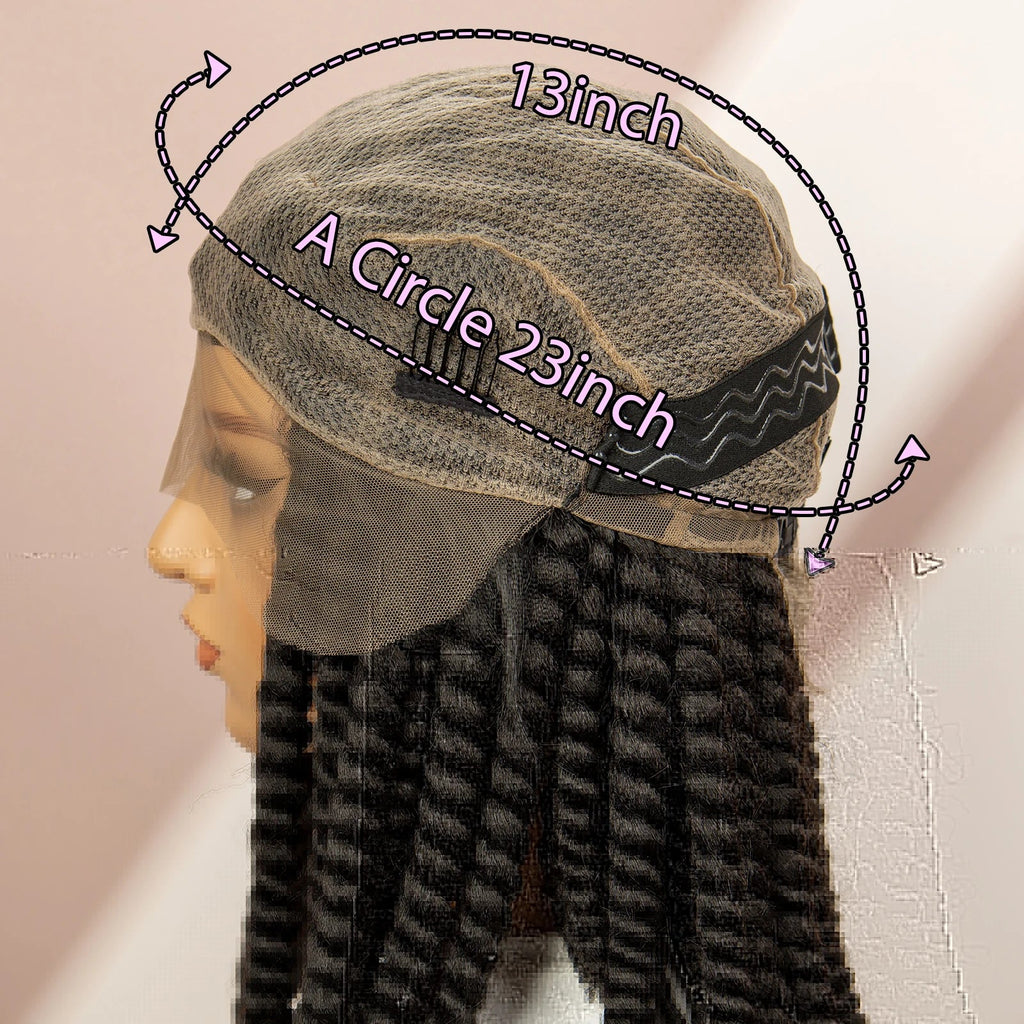 Twisted Braided Wig | Bob Twist Crochet Wig | Full Lace Braided Wig for Black Women | Kanekalon Hair