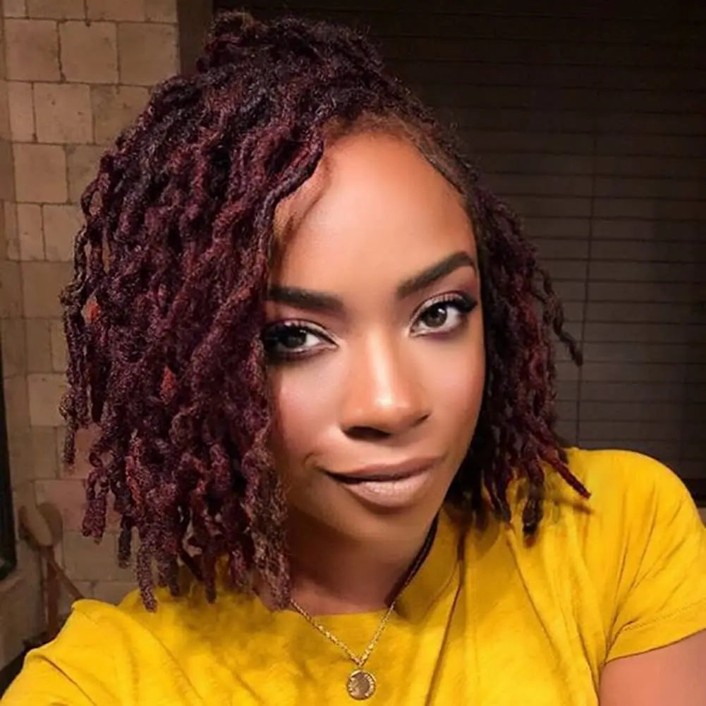 Short Braided Wig | Faux Locs Wig | Goddess Locs Wig | Afro Braids | Synthetic Dreadlock Wig
