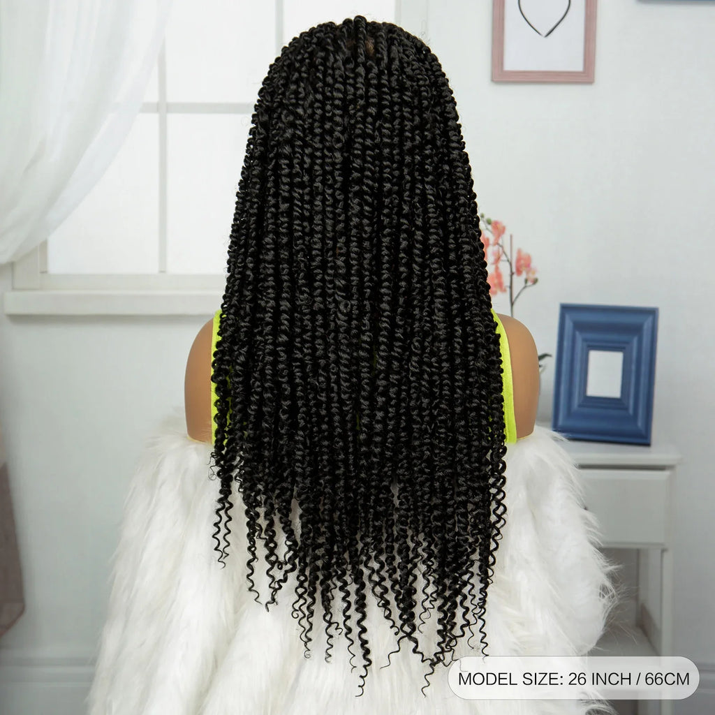 Burgundy Knotless Twist Dreadlocks Lace Front Wig | Crochet Braids | Full Lace | Black Women