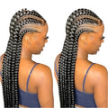 36" Jumbo Knotless Box Braids Wig | Incoo Full Lace Cornrow Wig | Transparent Lace | African Braided Hair