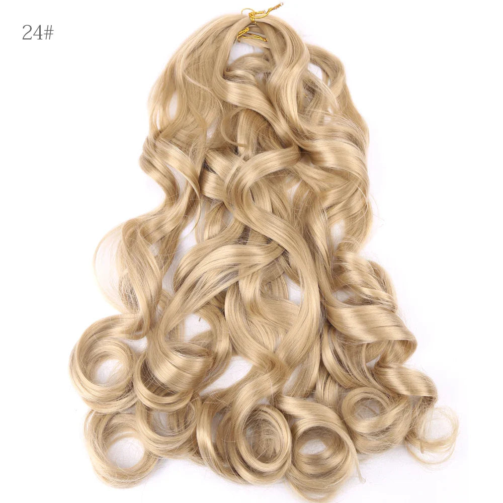 French Curly Crochet Braiding Hair - Ombre Spiral Curls - Pre-Stretched Synthetic Hair Extensions
