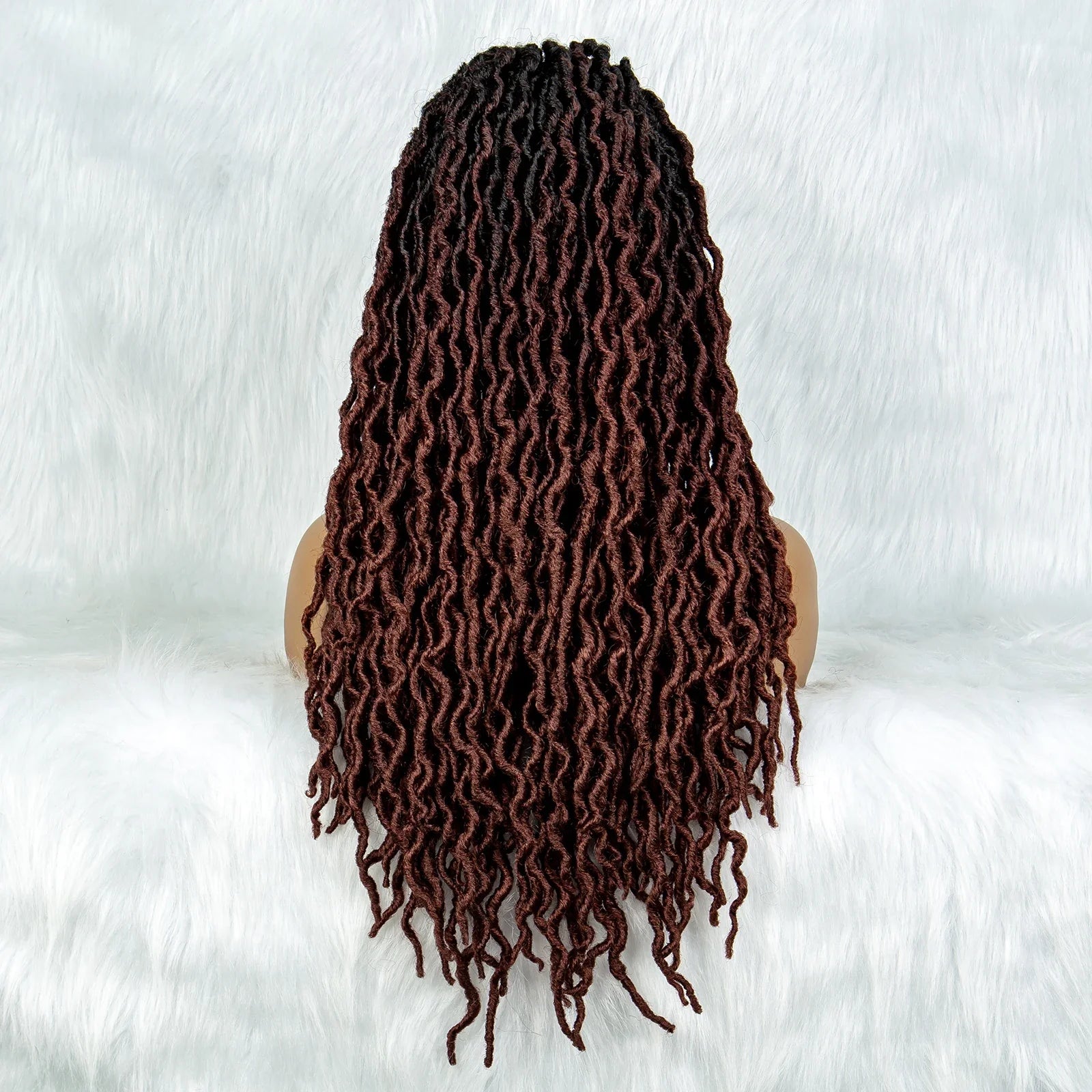 Knotless Box Braided Wig with Curly Ends & Baby Hair | Synthetic Lace Front Wig for Black Women