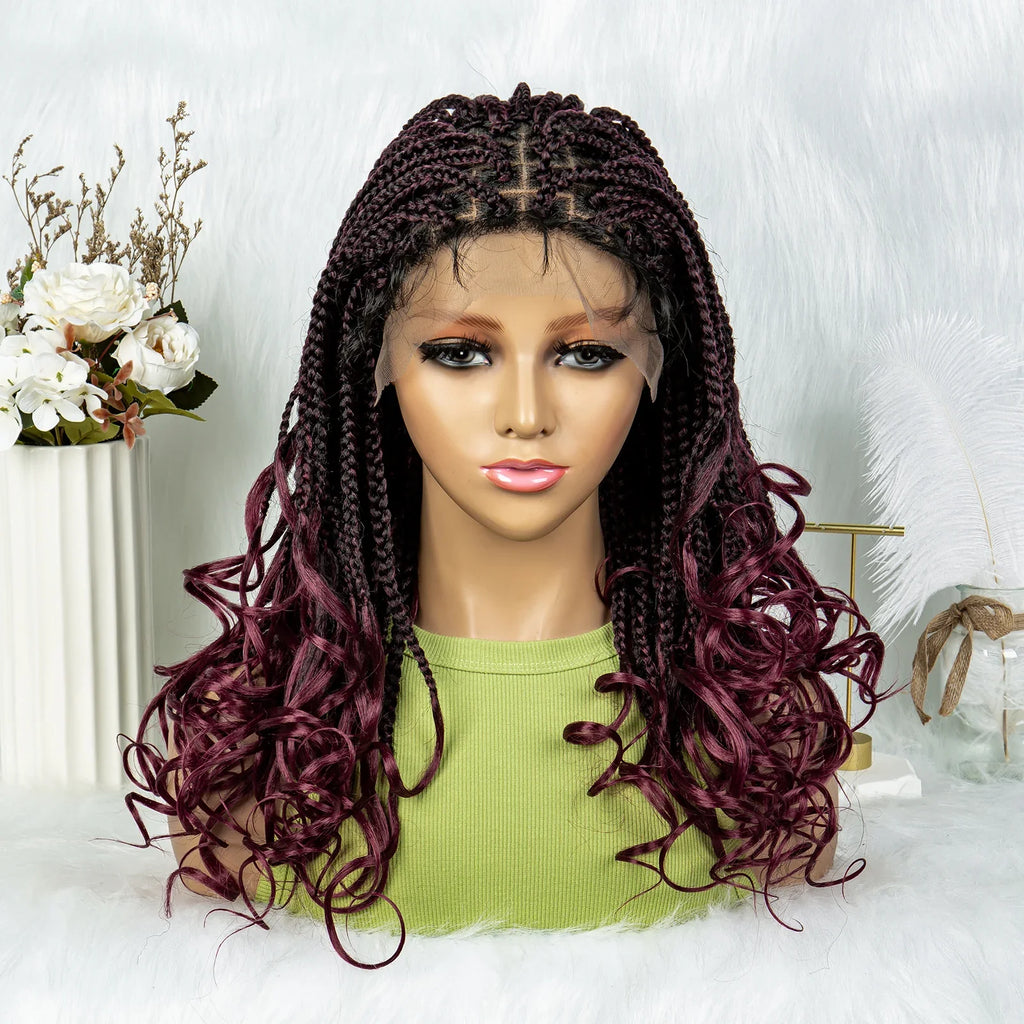 Pre-Looped Bohemian Box Braids with Curly Ends | Crochet Hair