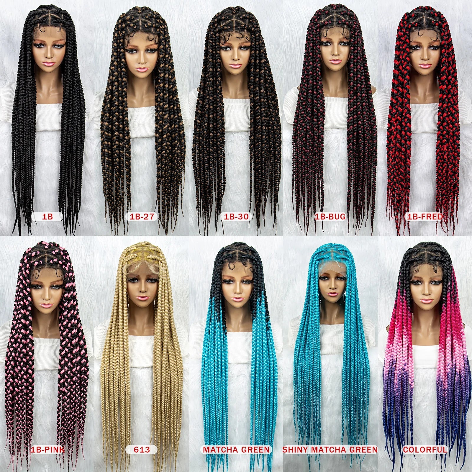 KIMA Colorful Braided Wig | Full Lace | Butterfly Locs & Dreadlocks Options