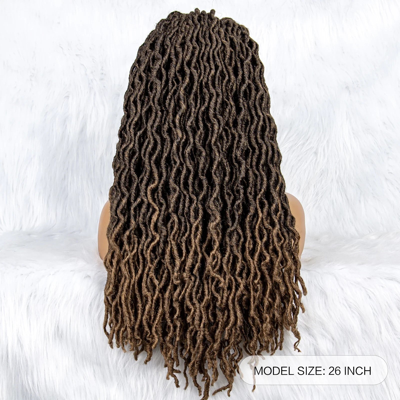 Knotless Box Braided Wig with Curly Ends & Baby Hair | Synthetic Lace Front Wig for Black Women
