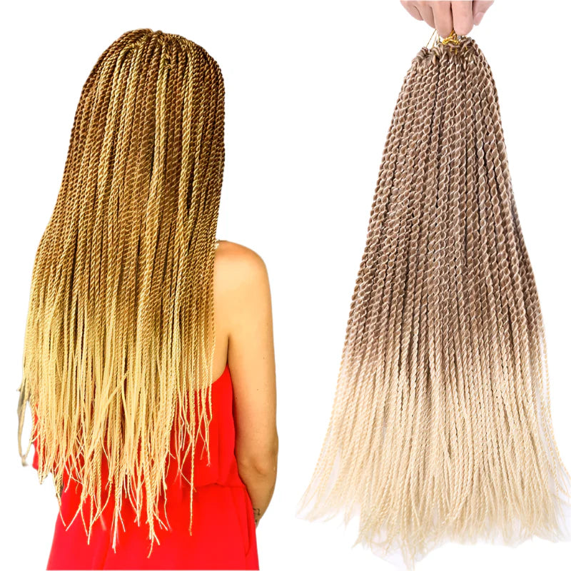 Full Star 30 Strand Pre-Twist Crochet Braids | Senegalese Twist | Ombre