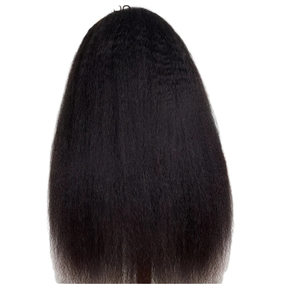 Kinky Straight U-Part Wig | Black & Brown Human Hair for Seamless Blend