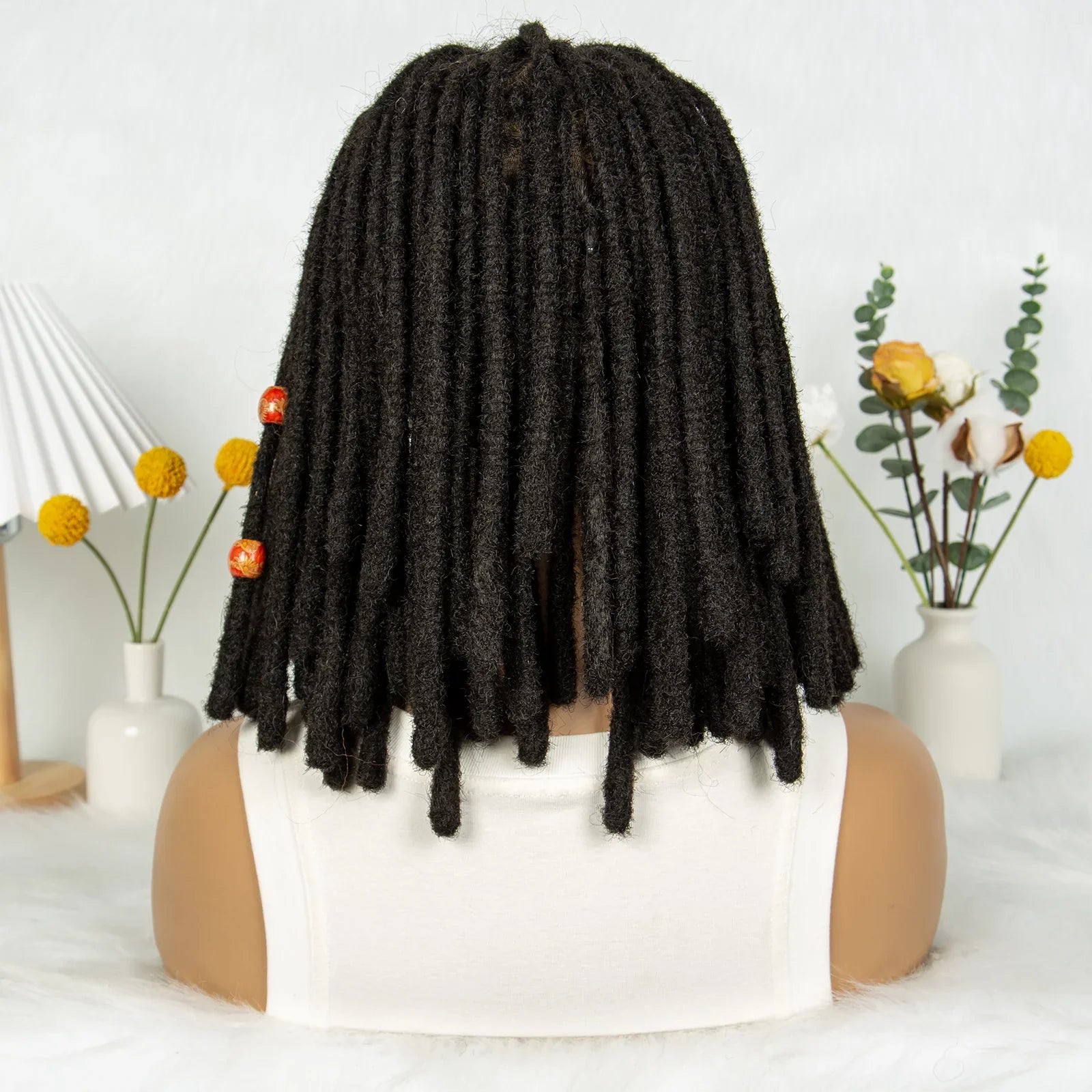 Short Locs Cornrow Braids Wig | Full Lace | Baby Hair | African Inspired