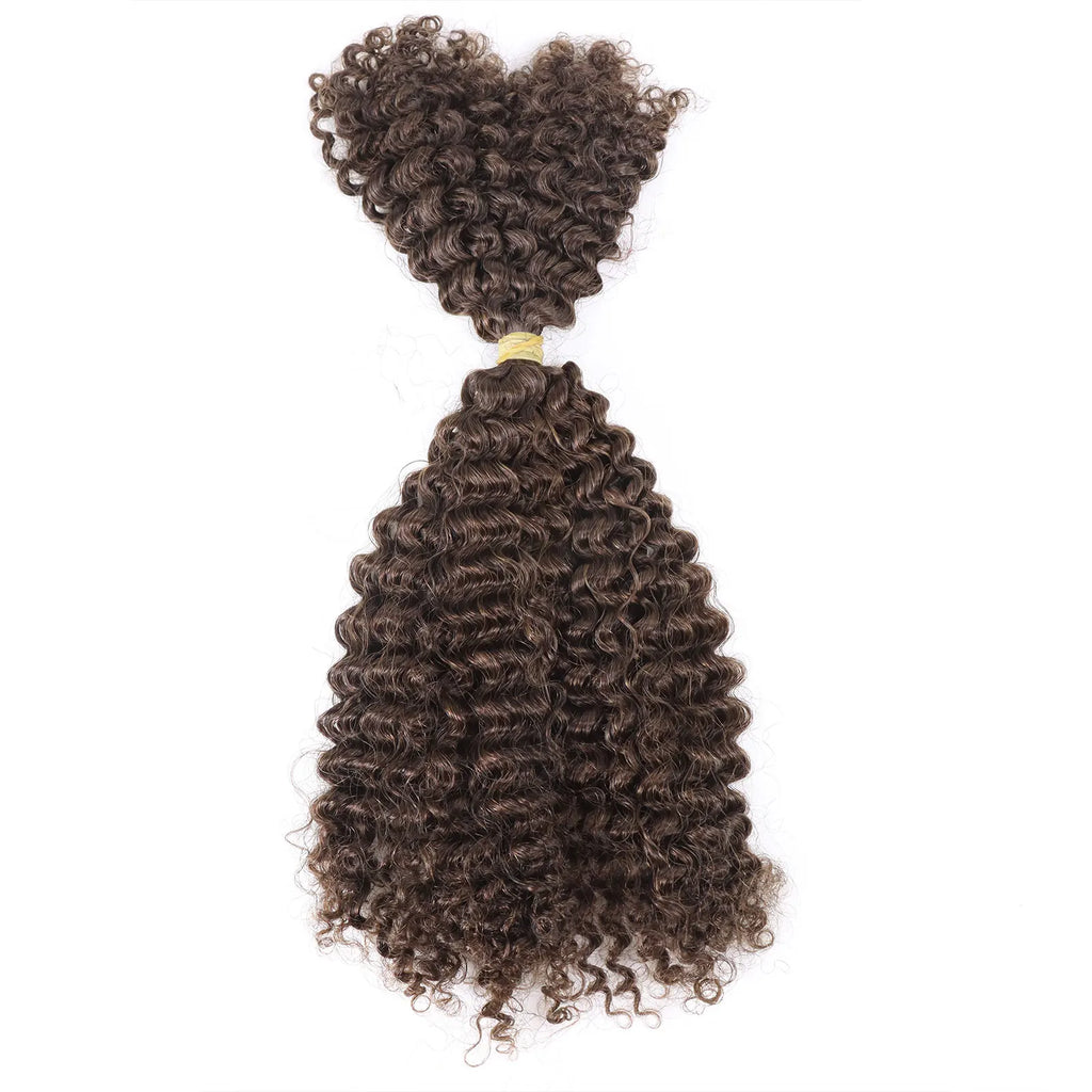 Ombre Honey Blonde Kinky Curly Human Hair Extensions | 50g Peruvian Crochet Bulk Hair (No Weft, Double Drawn)