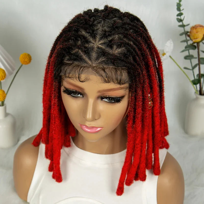 Short Locs Cornrow Braids Wig | Full Lace | Baby Hair | African Inspired