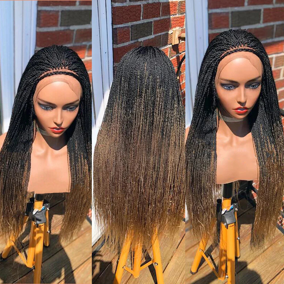 Ready-to-Ship 28" Center Part Box Braids Wig | 13x4 Lace Front | Middle Part | Kanekalon