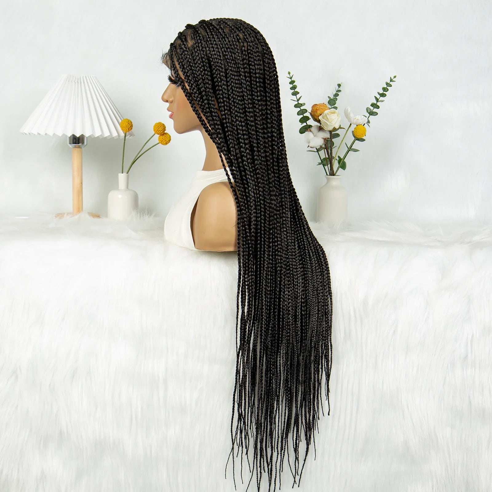 KIMA 36" Knotless Triangle Box Braids Wig | Transparent Full Lace