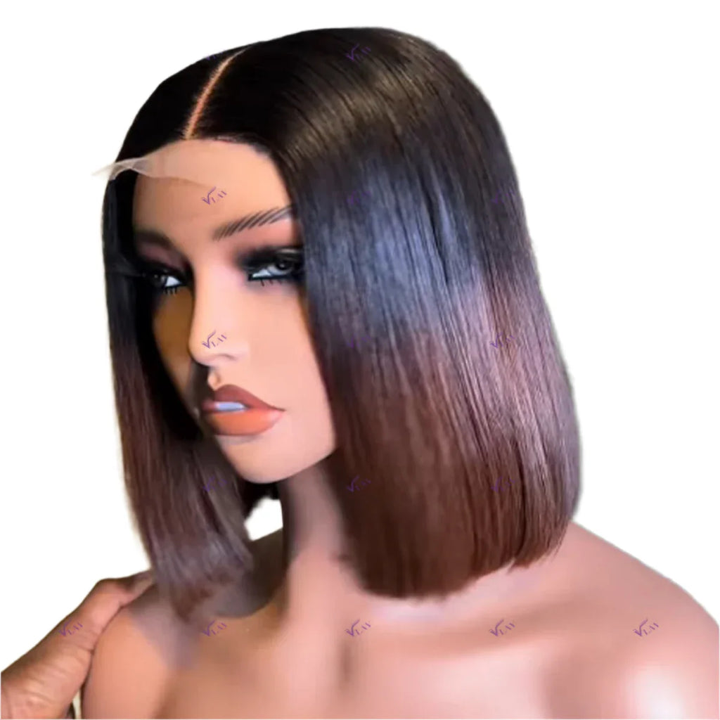 Super Double Drawn 1B/4 Highlight Bob Wig | 13x6 HD Lace Glueless Wear & Go