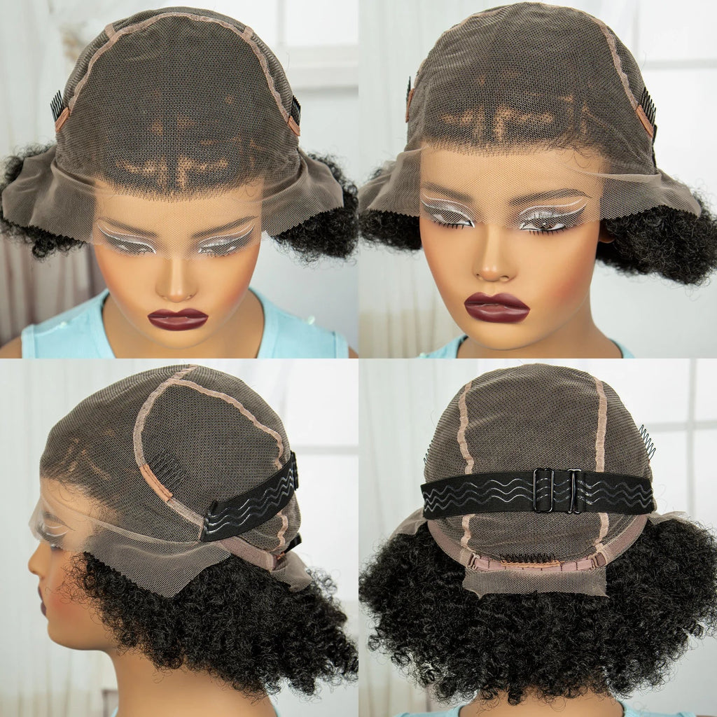 Afro Kinky Curly Cornrow Braids Wig | Transparent Full Lace | Baby Hair