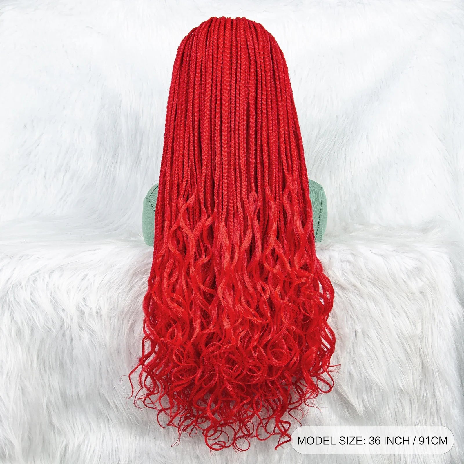 New HD Curly Goddess Box Braids Wig | Transparent Full Lace