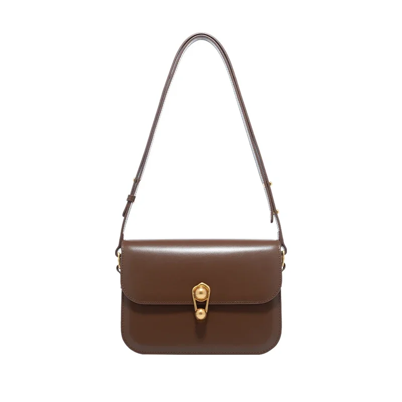 Women's Bag Luxury Brand | New Fashion Shoulder & Crossbody Square Bags (Designer Split Leather Tote Handbag with Lock)