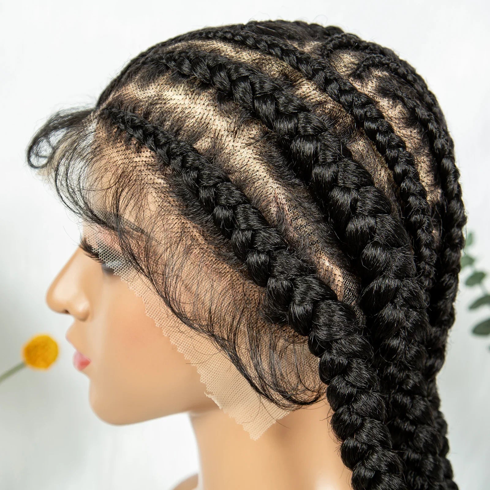 Cornrow & Bantu Knots Braided Wig | Stitch Braids | Full Lace | Synthetic Hair | Kima Wigs