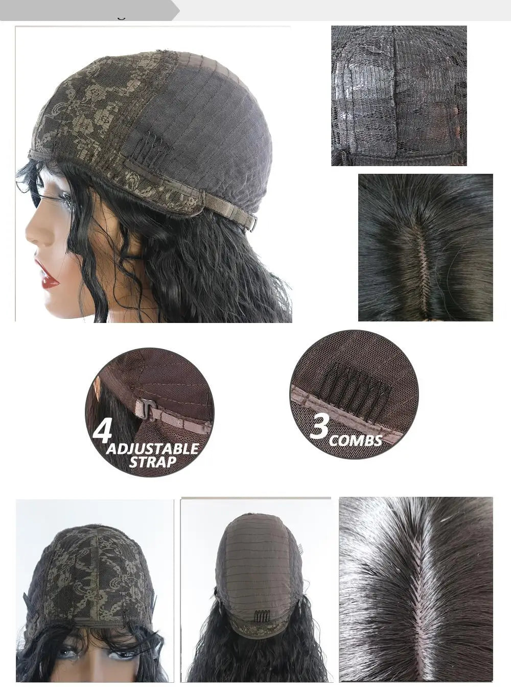 26" Black Long Kinky Curly Machine Wig | 180% Density | Heat-Friendly Daily Use Wig