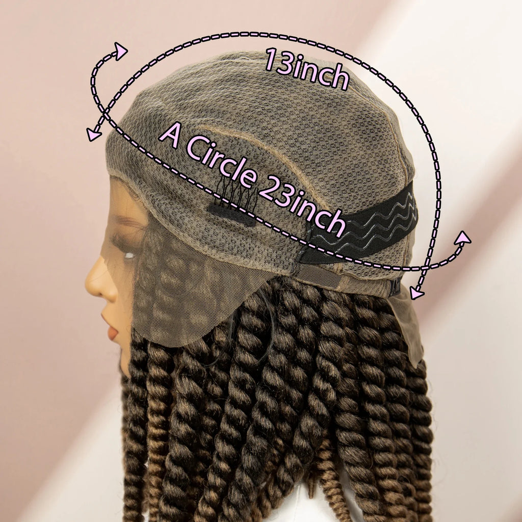 Twisted Braided Wig | Bob Twist Crochet Wig | Full Lace Braided Wig for Black Women | Kanekalon Hair