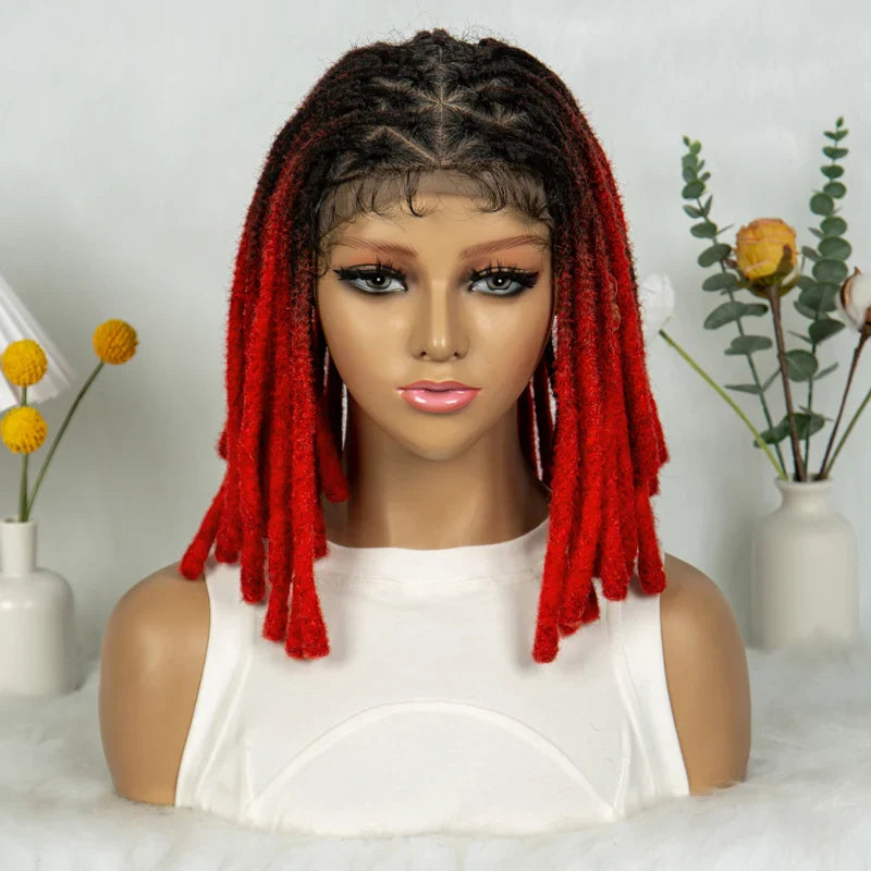 Short Locs Cornrow Braids Wig | Full Lace | Baby Hair | African Inspired