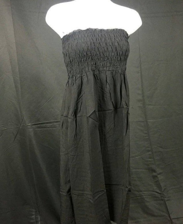 Womens Solid Smocked Tube Top Dress, Choose Sz/Color