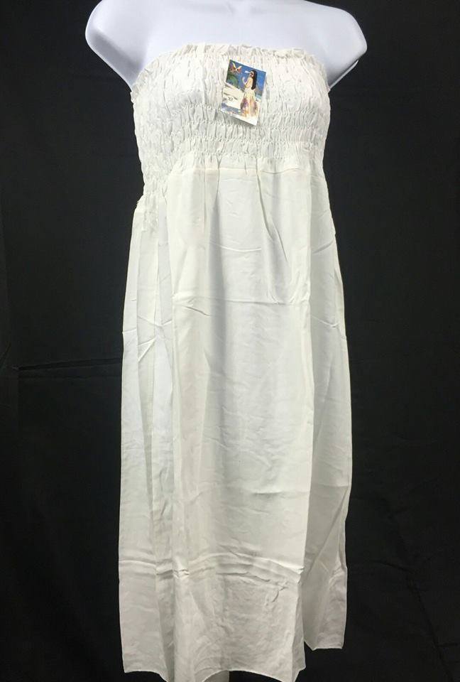 Womens Solid Smocked Tube Top Dress, Choose Sz/Color