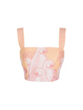 SOTAVENTO TOP IN CORAL MACAW PRINT