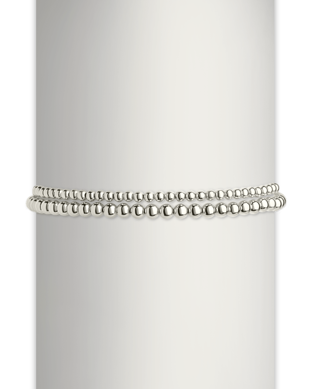 Sterling Silver Beaded Stretch Bracelet Sets