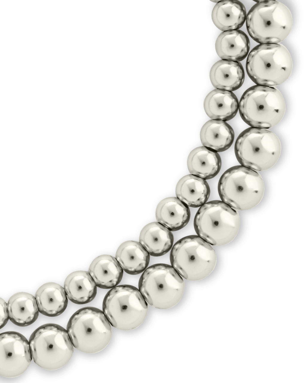 Sterling Silver Beaded Stretch Bracelet Sets