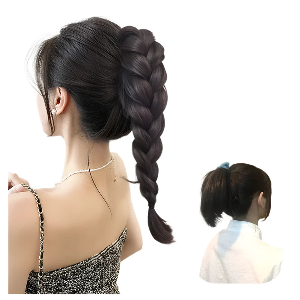 Long Claw Clip-In Braid Ponytail Extension | Heat-Resistant Synthetic Hairpiece | Party & Daily Wear