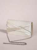 Hand Clutch Bag & Evening Clutch Bag for Women | Sparkling Crystal Rope Ruched Handbags & Glitter Envelope Purse for Party Girls