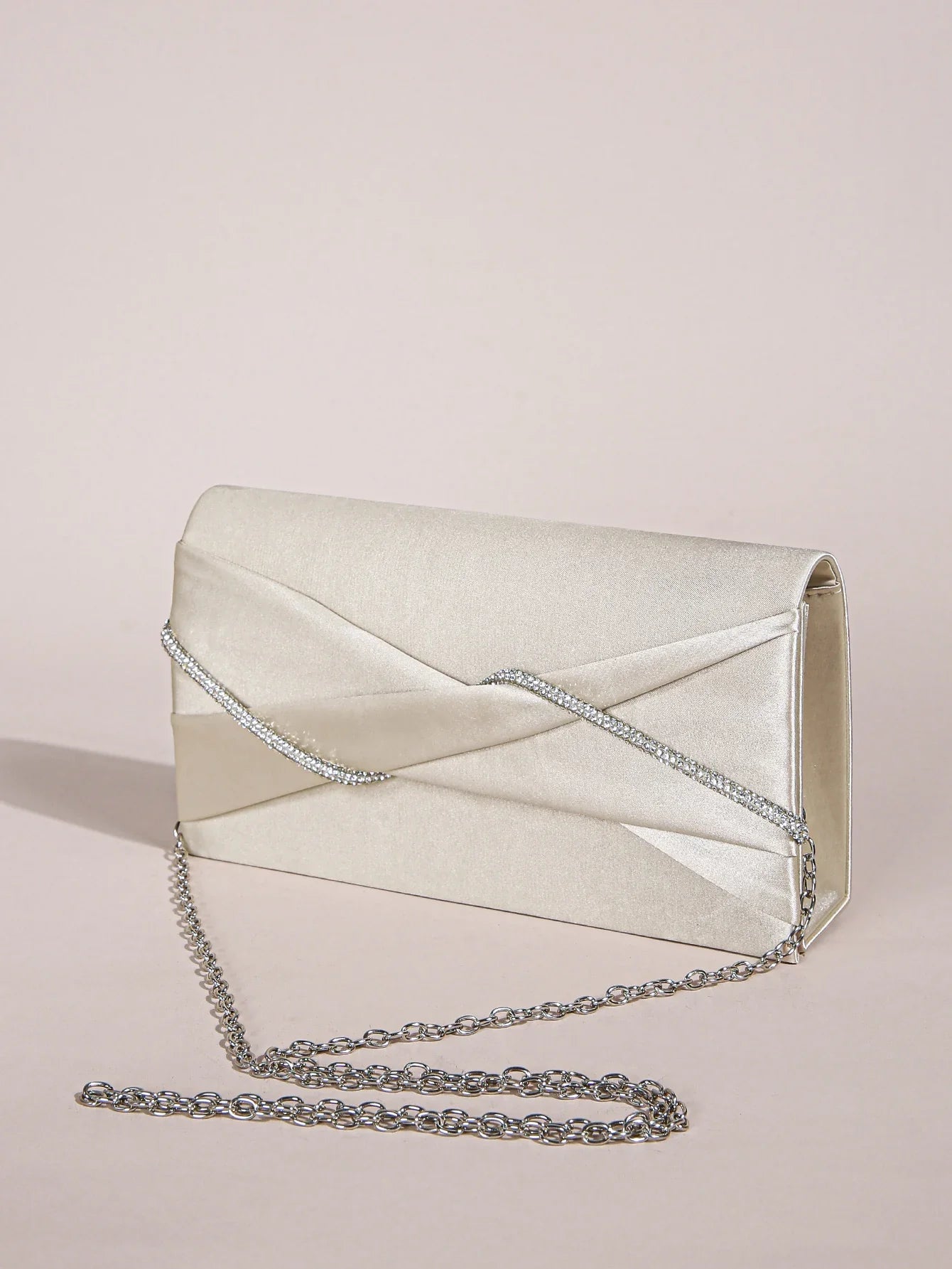 Hand Clutch Bag & Evening Clutch Bag for Women | Sparkling Crystal Rope Ruched Handbags & Glitter Envelope Purse for Party Girls