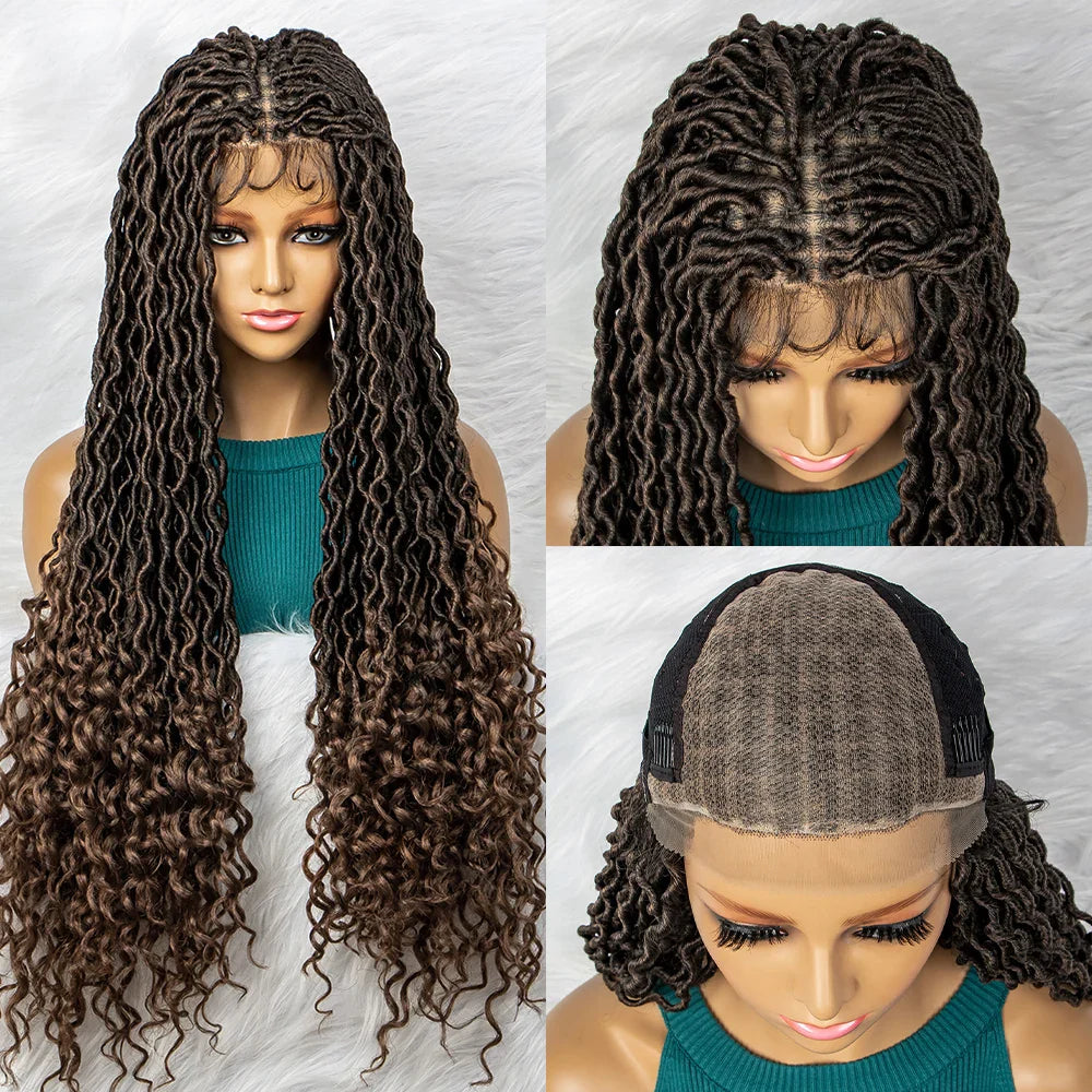 Goddess Box Braids Wig | Curly Ends | Full Lace | Crochet Hair | Black Women