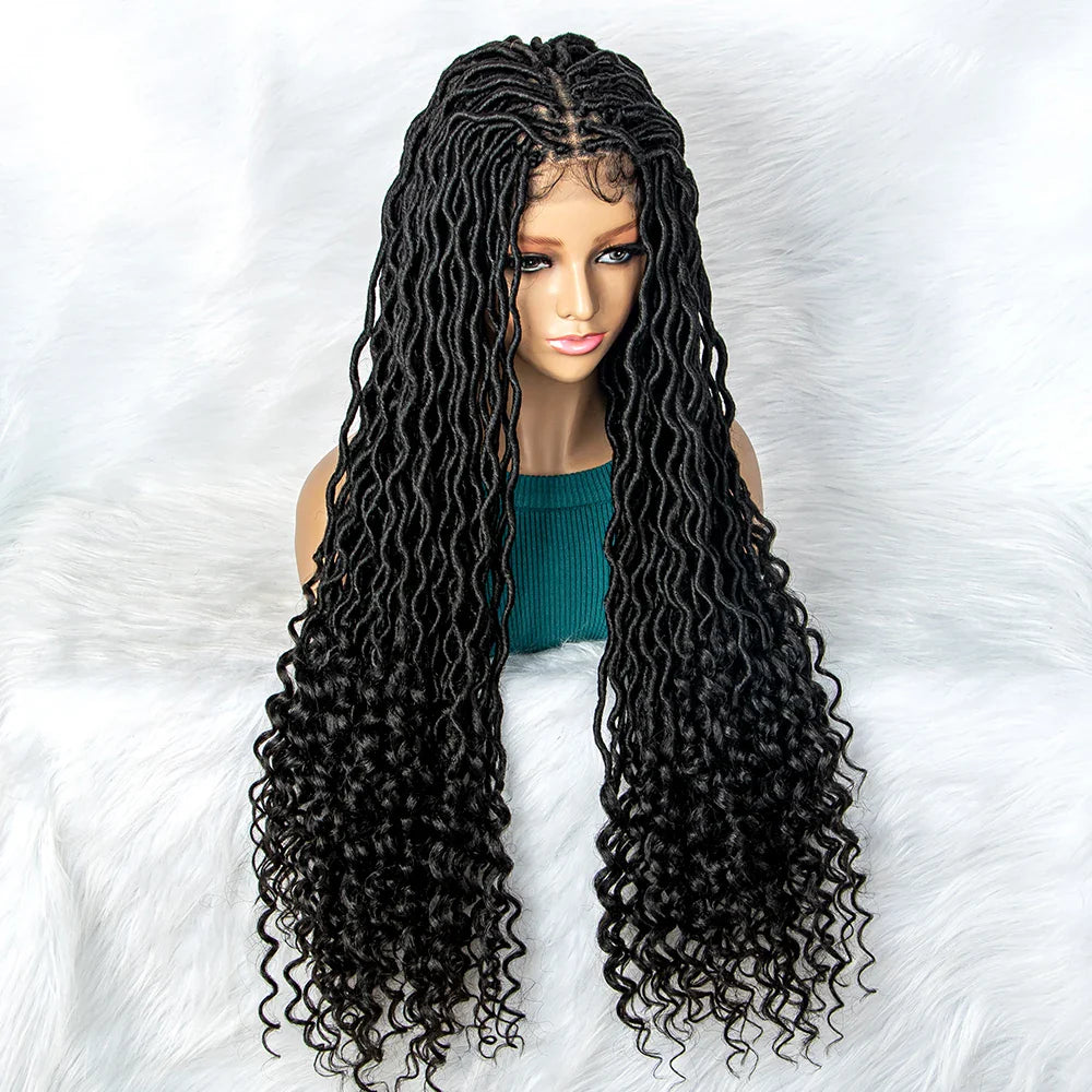 Goddess Box Braids Wig | Curly Ends | Full Lace | Crochet Hair | Black Women