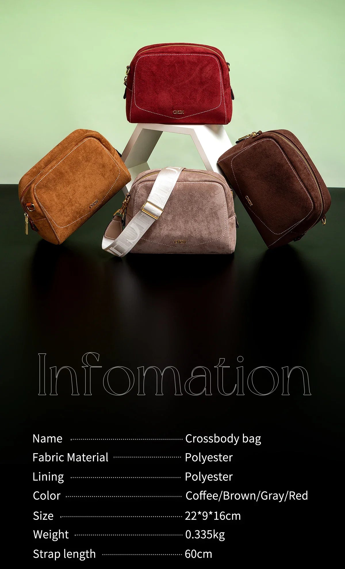 Women's Crossbody Bag Autumn/Winter Collection | Anti-Velvet Wine Red Shoulder Bag (Square Tote Christmas Gift)