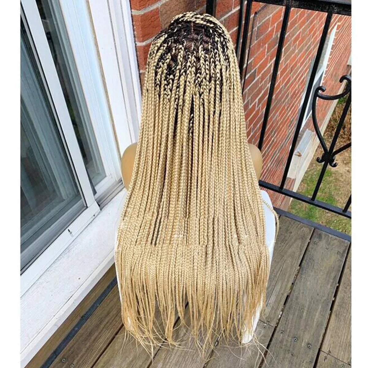 Ready-to-Ship 28" Center Part Box Braids Wig | 13x4 Lace Front | Middle Part | Kanekalon