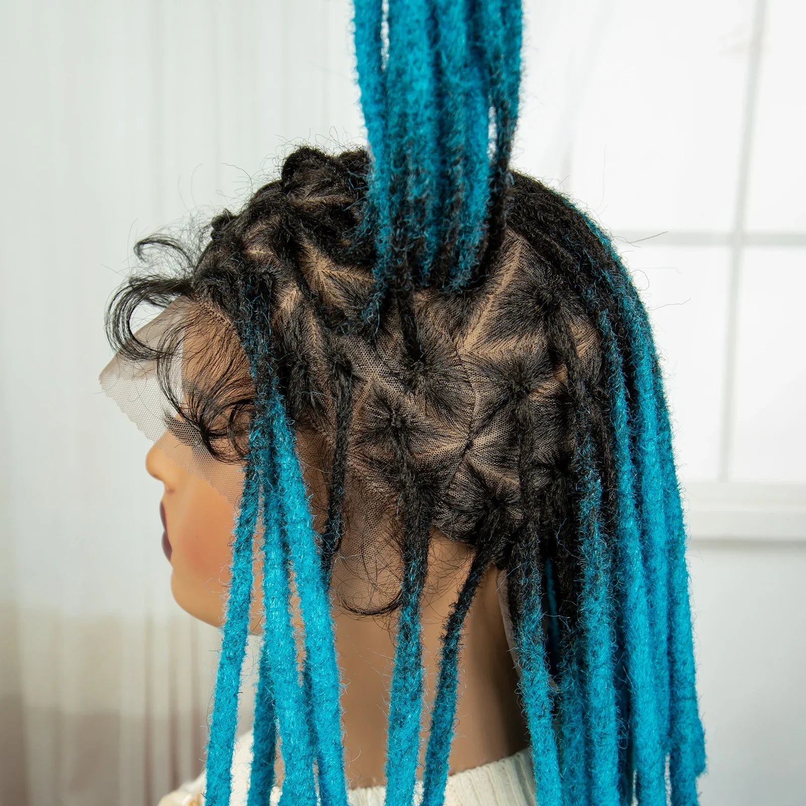 Orange Knotless Faux Locs Braided Wig | Full Lace | Baby Hair