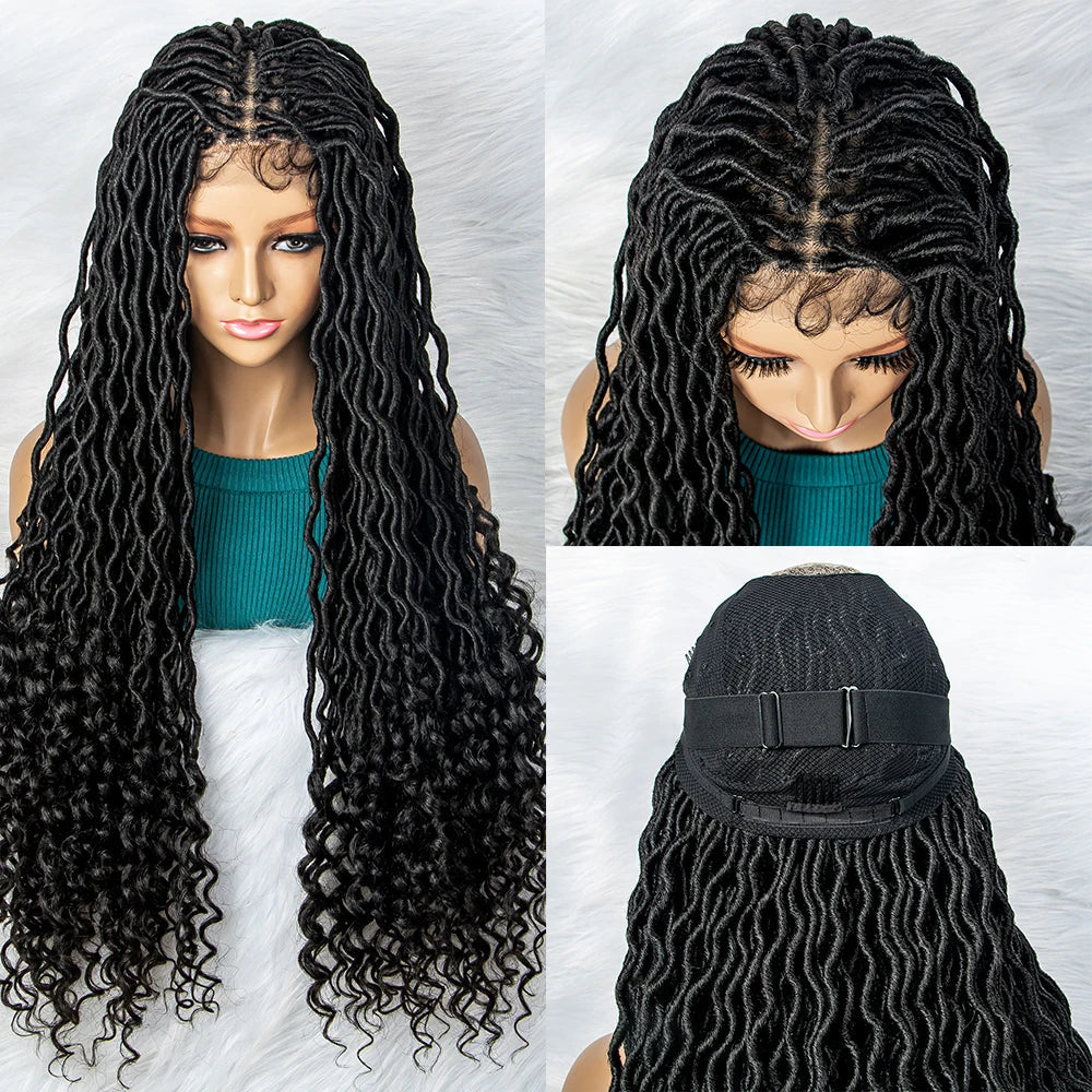 Goddess Box Braids Wig | Curly Ends | Full Lace | Crochet Hair | Black Women