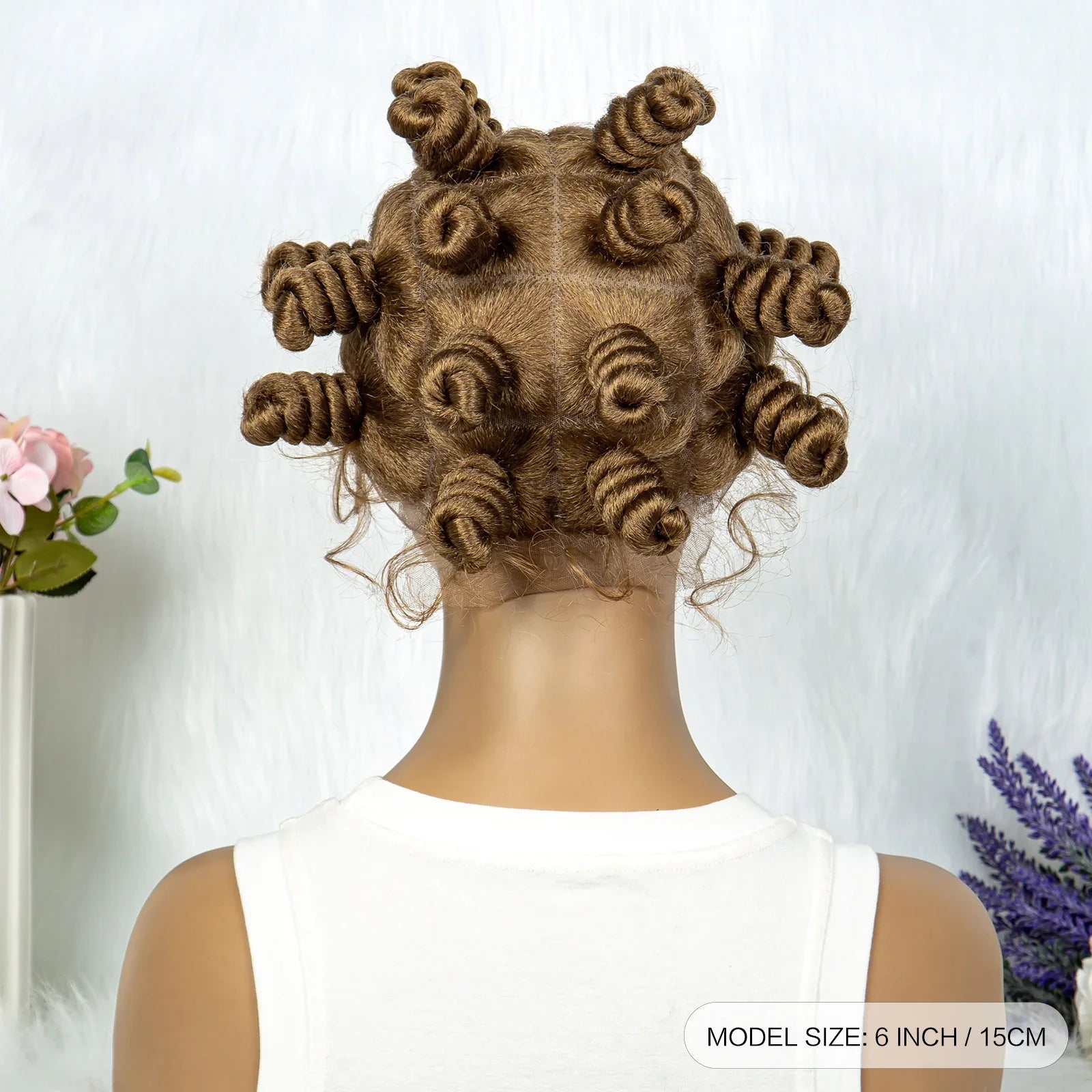 KIMA Bantu Knot Knotless Box Braids Wig | 350# Blonde Braided Bun Full Lace Wig for Black Women