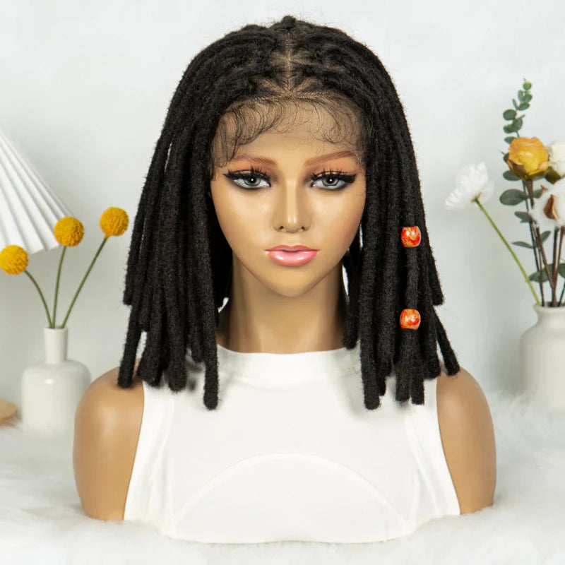Short Locs Cornrow Braids Wig | Full Lace | Baby Hair | African Inspired