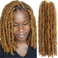 Butterfly Faux Locs Crochet Hair | 12/14" Distressed Goddess Locs | Pre-Looped | 12 Strands/Pack