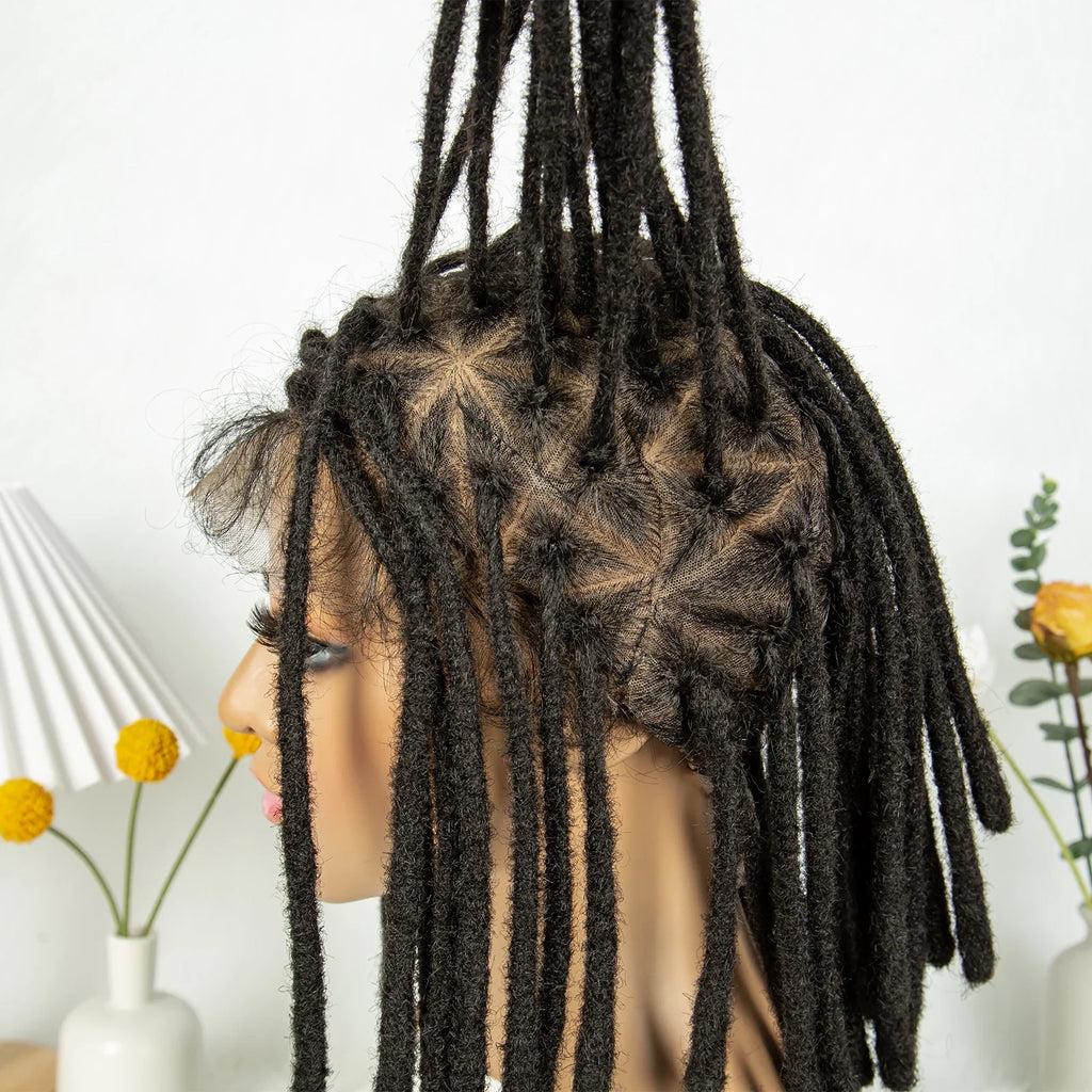 Short Locs Cornrow Braids Wig | Full Lace | Baby Hair | African Inspired
