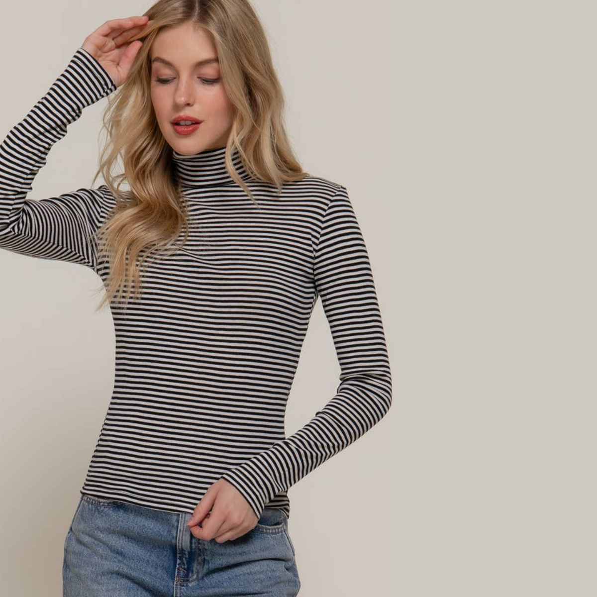 Sally Striped Turtleneck