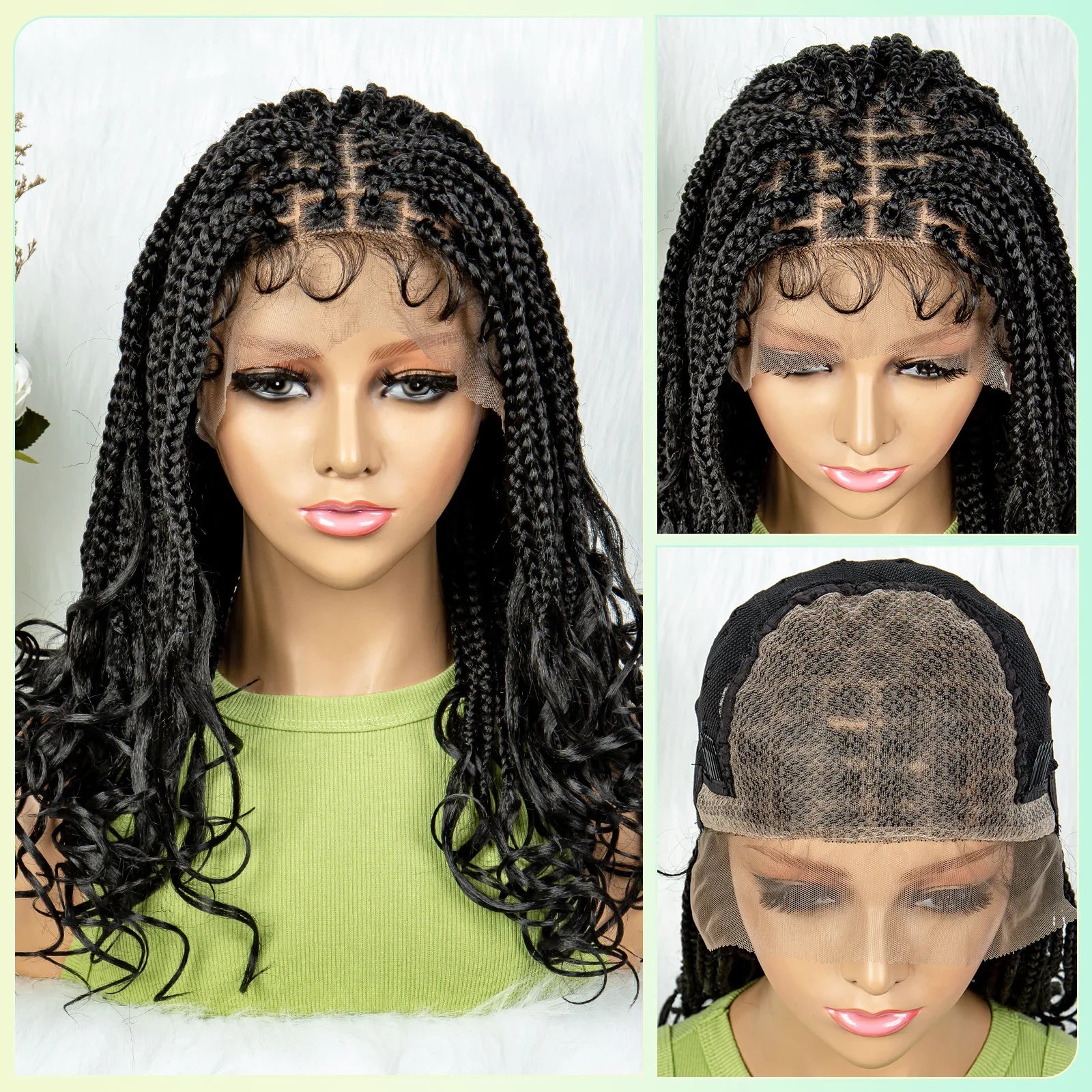 Pre-Looped Bohemian Box Braids with Curly Ends | Crochet Hair