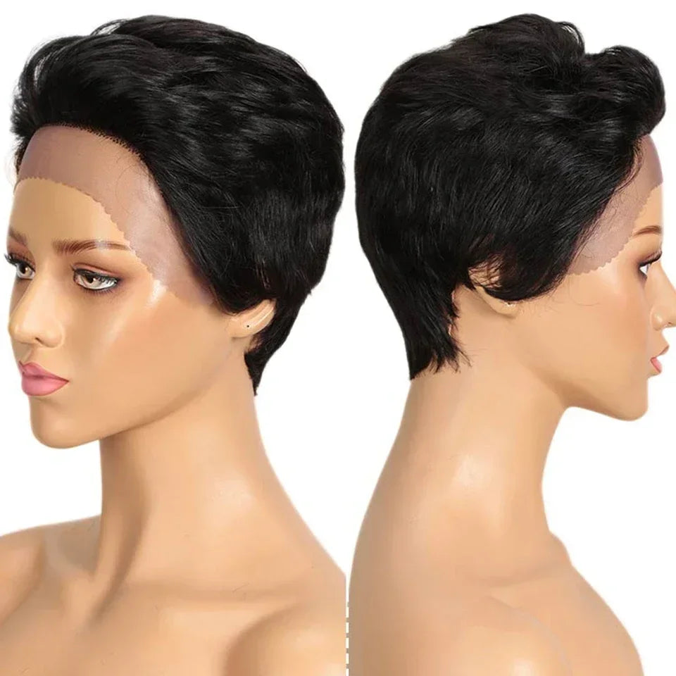 Pixie Cut Lace Front Wig | Short Straight Peruvian Human Hair for Black Women