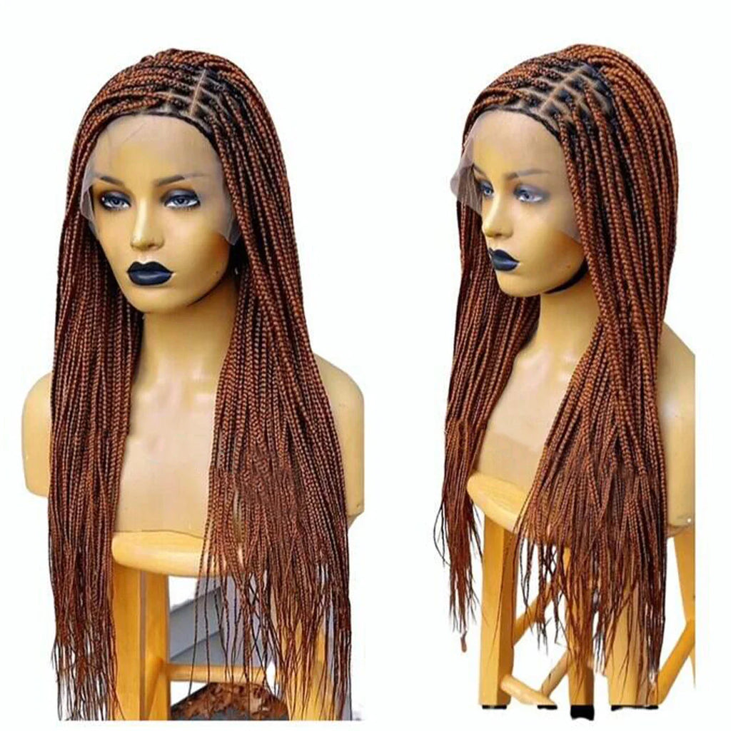Ready-to-Ship 28" Center Part Box Braids Wig | 13x4 Lace Front | Middle Part | Kanekalon