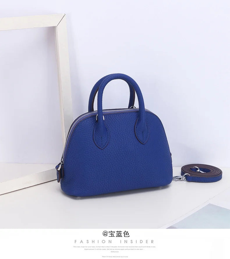 Shell Bag Women's Messenger Bag | Cow Leather Simple Shoulder Bag & Fashion Ladies Classic Handbag (Small Mobile Phone Crossbody Bag)
