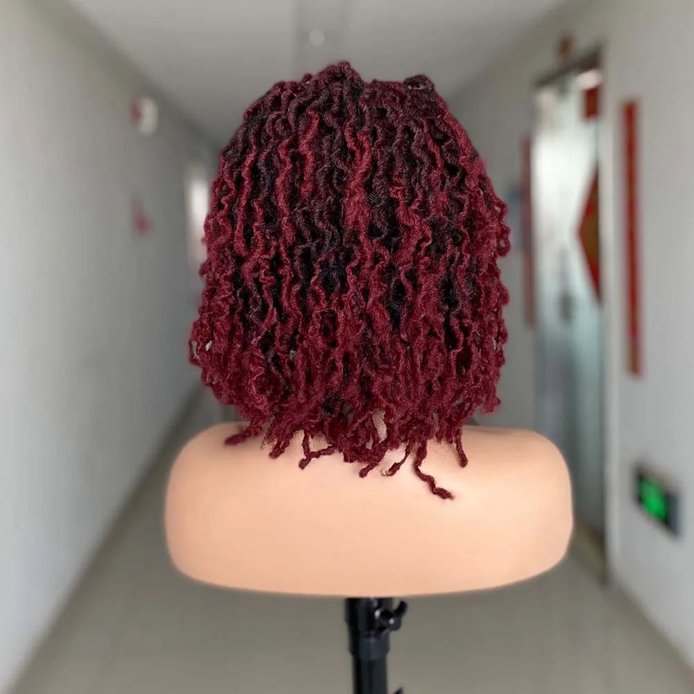 Short Braided Wig | Faux Locs Wig | Goddess Locs Wig | Afro Braids | Synthetic Dreadlock Wig