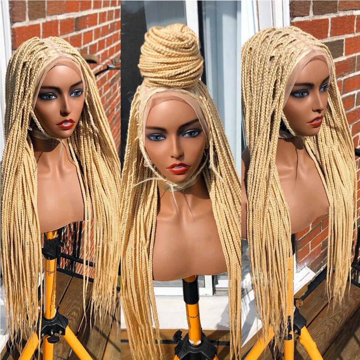 Ready-to-Ship 28" Center Part Box Braids Wig | 13x4 Lace Front | Middle Part | Kanekalon